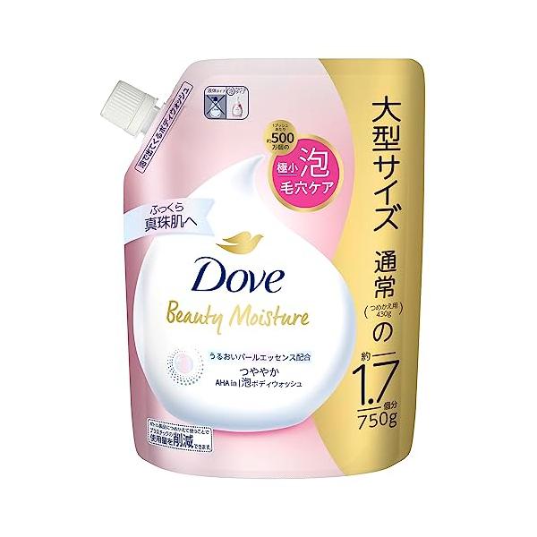 Dove(ダヴ)ボディソープ ビューティーモイスチャー つややか 泡ボディウォッシュ もぎたてアップルの香り 詰め替え用 大容量 750g