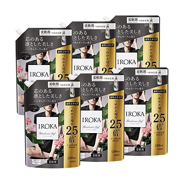 IROKA(イロカ) フレアフレグランス 【ケース販売】 柔軟剤 香水のように上質で透明感あふれる香り ハンサムリーフの香り 1200ml×6個