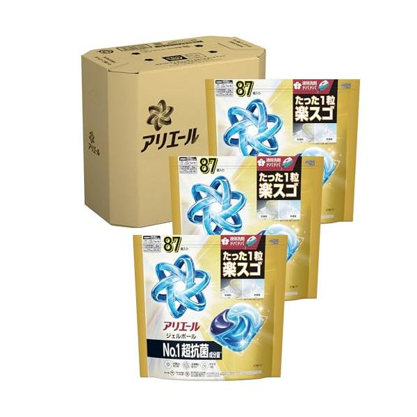 他サイト： アリエール 洗濯洗剤 ジェルボール プロパワー 99%抗菌+防カビ クリーンフレッシュの香り 詰め替え 87個 ｘ3袋 [大容量] [ケース品]の商品画像