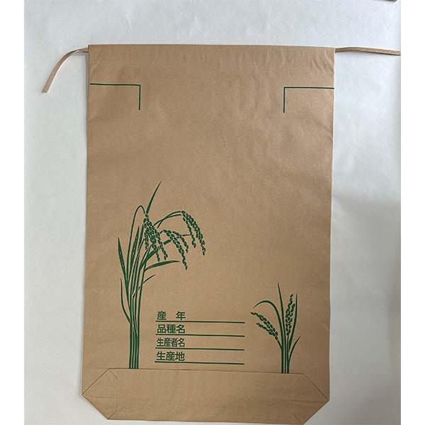 クラフト紙製 米袋 30kg用 とじ紐つき 100枚 − 一色本店