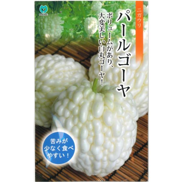 ゴーヤー 【 パールゴーヤ 】 種子　---------------------------ボリュームがあり、大変美しい白丸ゴーヤ！【特性】・丸い形をした大型のゴーヤで果長15〜17cm、果重は300〜500ｇ程になります。・果実は突起（イ...