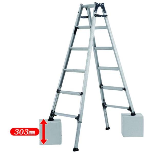 アルインコ 伸縮脚付はしご兼用脚立 180CM PRW180FX