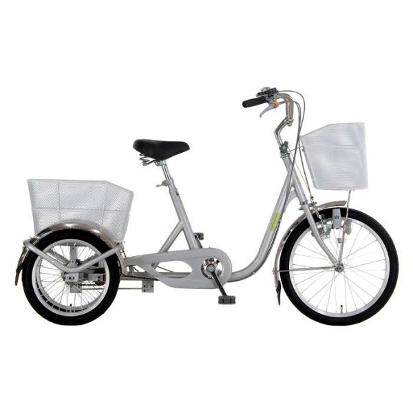 自転車 大人用三輪自転車(前20後16) シルバー : ナフコオンライン