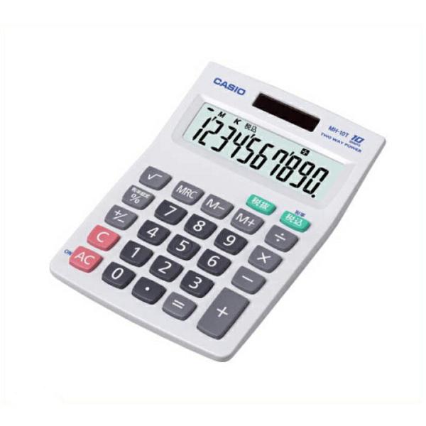 CASIO ミニジャストタイプ電卓　10桁 MH-10T-N