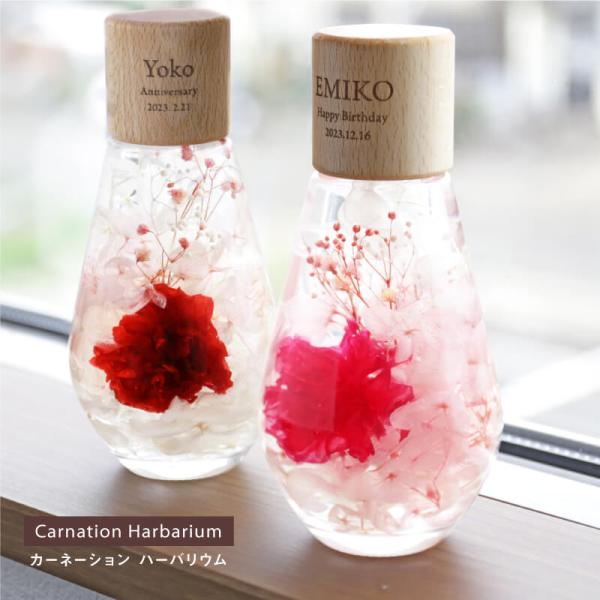 赤いカーネーションの花言葉は「母への愛」。白いカスミソウの花言葉は「清らかな心」「親切」「感謝」。普段伝えられない気持ちを花言葉に込めて。生花だとすぐに枯れてしまうのが難点。ハーバリウムなら、お手入れも必要なく、いつまでも美しさが色褪せない...