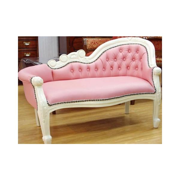 特価！プリンセス姫系ホワイトウッドピンクミニソファ ピンクミニ