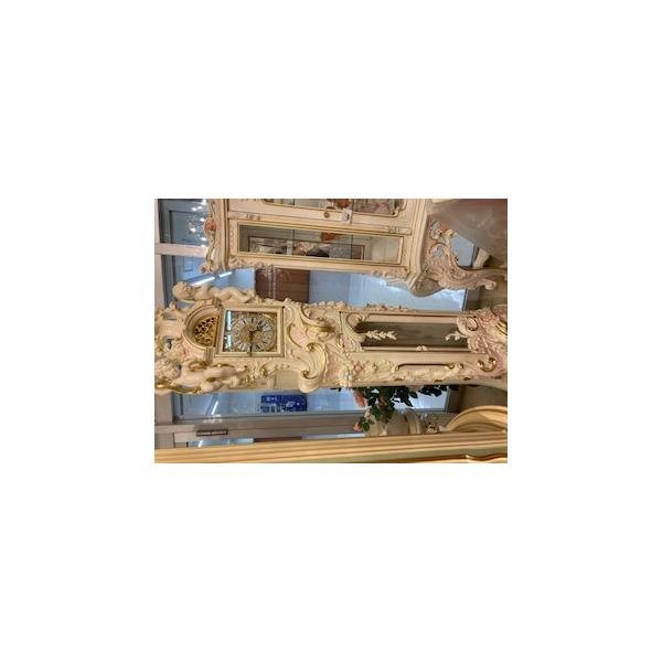 イタリア輸入 アンティーク調 ロココ調 天使とピンクローズ薔薇の柱