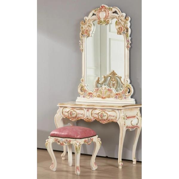 ロココ 姫系 ドレッサー チェア アンティーク ゴールド ローズ スツール 6/15まで最大15％お値引！条件は要問い合わせ！姫系ロココ調ドレッサー