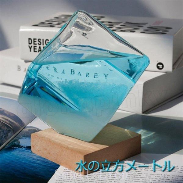 天気予報ボトルストームグラステンポドロップガラスストーム瓶気象予報器結晶観察器正方形キューブインテリア贈り物ガラス小物