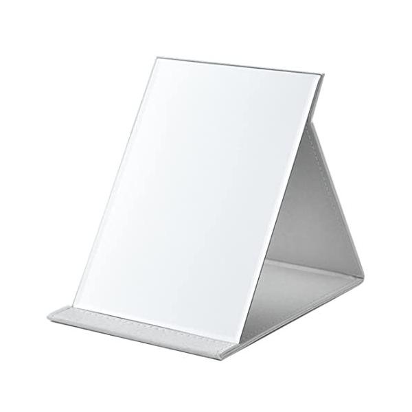Modest Joy 折立鏡 鏡 卓上 大きな鏡 化粧鏡 プロモデル 折りたたみ 角度調節 携帯鏡 ヘアメイク ヘアアレンジ ミラー (白  大