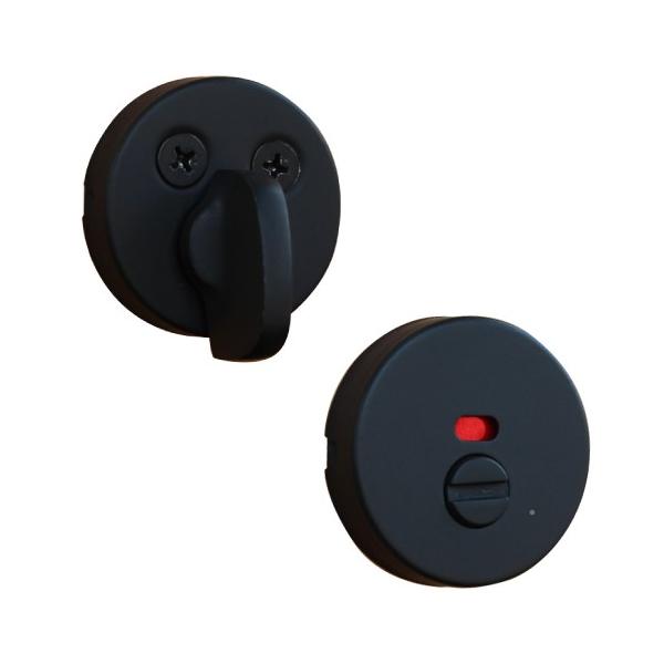 サムターン錠 表示錠 ブラック バックセット60mm