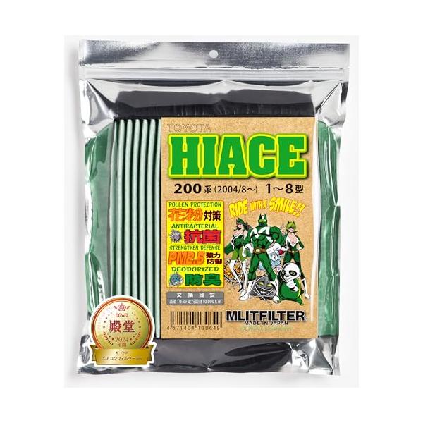 他サイト： エムリットフィルター トヨタ ハイエース(200系) エアコンフィルター D-010_HIACE 花粉対策 抗菌 抗カビ 防臭の商品画像