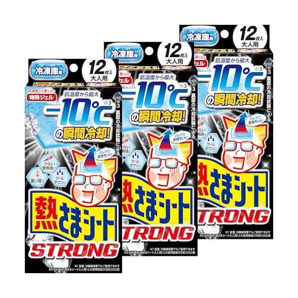 他サイト： 熱さまシート 【まとめ買い】冷凍庫用 ストロング キンキンに冷える 冷却シート 大人用 12枚×3個の商品画像