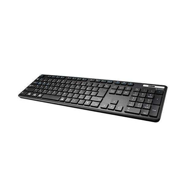 他サイト： エレコム ワイヤレスキーボード Bluetooth フルキーボード テンキー付 薄型 メンブレン 抗菌 最大3台マルチペアリング対応 iPad/の商品画像