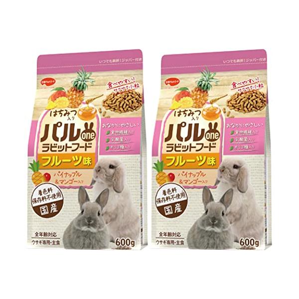 他サイト： 日本ペットフード パルワン ラビットフード フルーツ味 600g (×2個)(まとめ買い) 【国産】 【ペレットタイプ】の商品画像