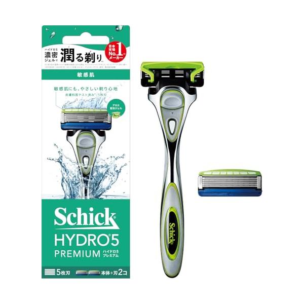 ハイドロ5プレミアム敏感肌シルバー/本体+替刃1個/HPM5-210 SS・PatternName:ホルダー(刃付き+替刃1コ)Style:ハイドロ5プレミアム敏感肌・パッケージ個数:1・「スキンガード付5枚刃」が、肌上の動きをコントロール...
