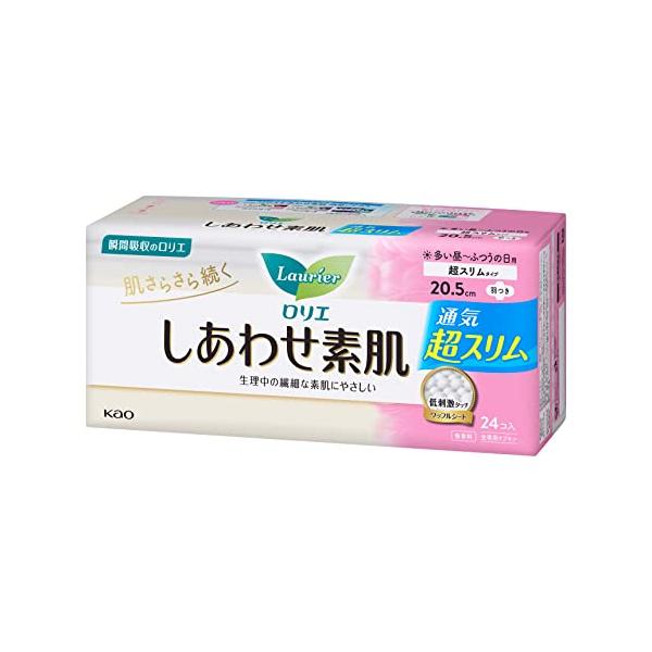 他サイト： ロリエ エフ しあわせ素肌 超スリム ふつうの日用 羽つき20.5cm 24コ入の商品画像