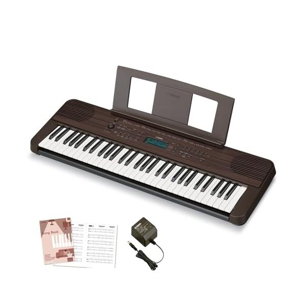 デザインモデル/強弱付き鍵盤ダークウォルナット調/-/E360・Color:ダークウォルナット調Style:デザインモデル/強弱付き鍵盤・パッケージ個数:1・61鍵、高品位で充実した400音色、演奏をサポートする多彩な自動伴奏130スタイル...