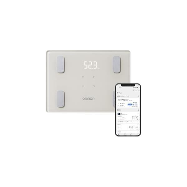 他サイト： オムロン 体重 体組成計 カラダスキャン モカベージュ KRD-403T-BG スマホ連動 データ自動転送 自動認識 乗るだけで測定開始 A4サの商品画像