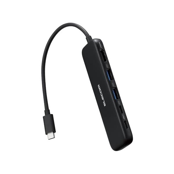 エレコム ドッキングステーション タイプc USBハブ USB拡張 高速 Macbook Windows テレワーク 5in1 USB Power Delivery対応 ブラック DST-W01