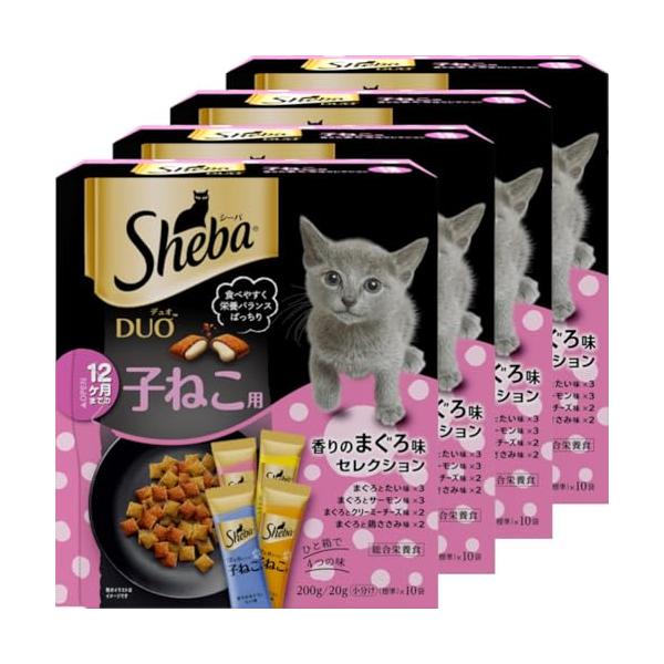 他サイト： シーバ デュオ キャットフード 12ヶ月までの子ねこ用 香りのまぐろ味セレクション 200g×4個(まとめ買い)の商品画像