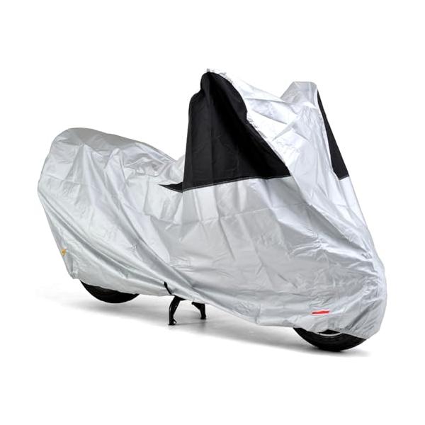 シルバー/M/97971・Size:M・パッケージ個数:1・カバーの前後がすぐ分かる。ミラー部分のブラック生地と、前後のチェーンホールの色分けにより、簡単に前後を判別・風飛び防止機能:車体中央下部にワンタッチベルトを装備。ベルトのバックルは...