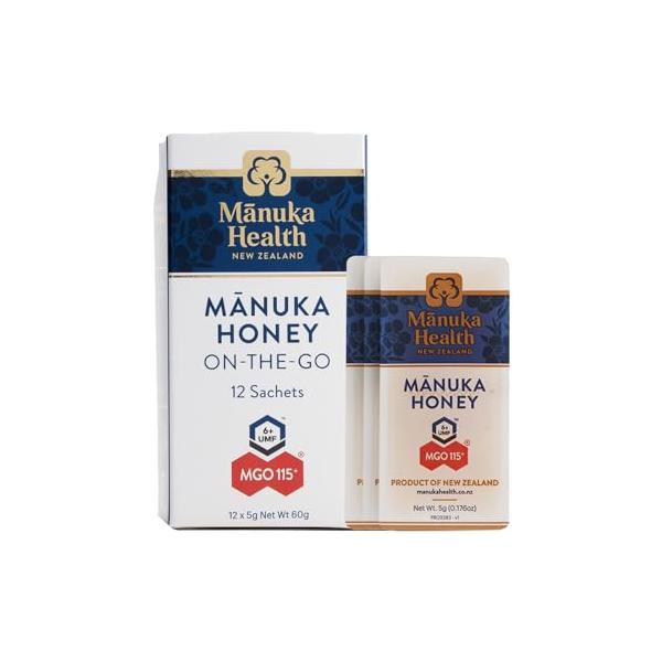他サイト： マヌカヘルス マヌカハニー 携帯用 スナップ パック MGO 115 + 個包装 5g × 12個 ［ ニュージーランド産 蜂蜜 小分け UMFの商品画像