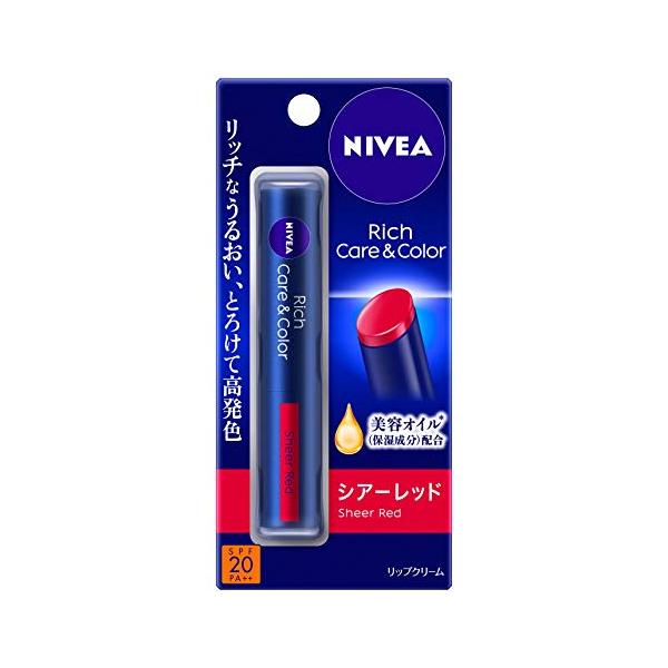 NIVEA ニベア リッチケア&カラーリップ シアーレッド 2g : 39way