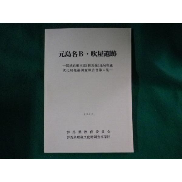 ■元島名B・吹屋遺跡 関越自動車道(新潟線)地域埋蔵文化財発掘調査報告書第4集 群馬県教育委員会■FASD2023083009■
