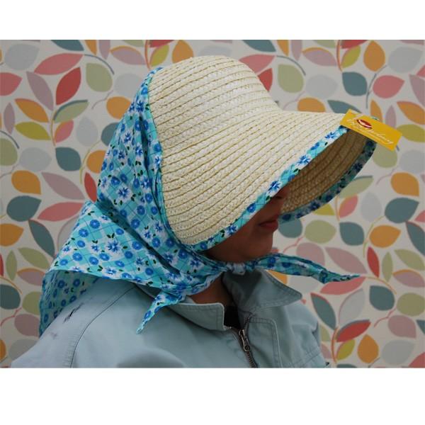 さわやか 麦わら帽子 布付 農作業 帽子 (北海道、東北￥1000・沖縄