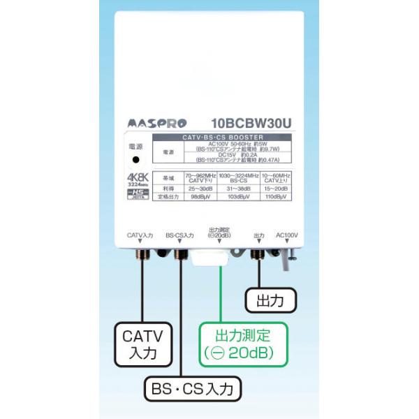 マスプロ　テレビブースター　10CBW30U 10BCBW30US-B CATV・BS・CSブースター 1個 MASPRO 【通販