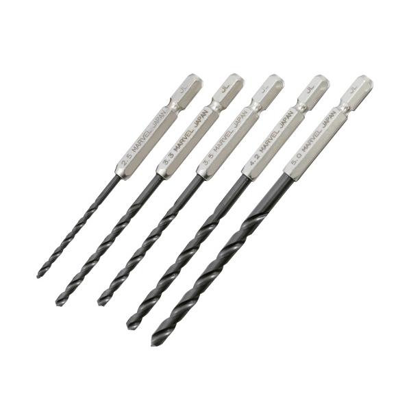 6MTD-SETA マーベル 6角軸鉄工用ドリル タップ下穴用5本組セット