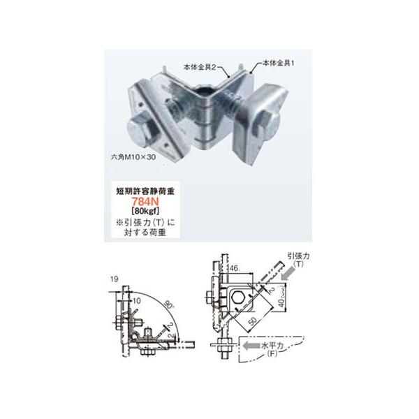 【ナリトラ】根付２点 DYR2LN-W3 ネグロス 吊りボルト振れ止め金具(直角用) : タロトデンキ