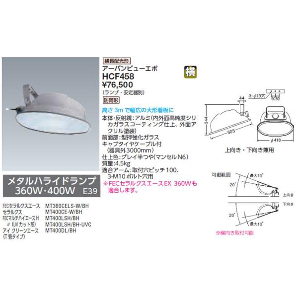 HCF458 岩崎電気 サイン広告用投光器(横長配光) : タロトデンキ - 通販