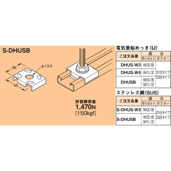 S-DHUSB ネグロス ワールドダクター ハンガー吊り金具 チャンネル(D15