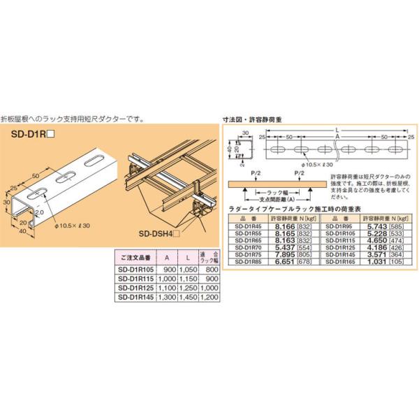 屋根屋道具 SD-D1R145 ネグロス 折板屋根用ケーブルラックサポート材(溶融亜鉛