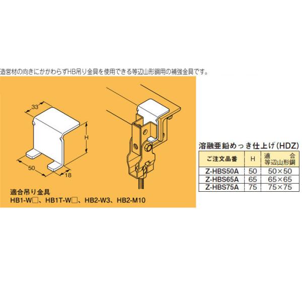 Z-HBS65A ネグロス 吊り金具 HB吊り金具用補強金具(アングル用