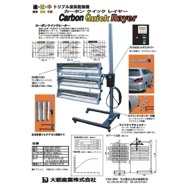 大都産業 カーボンクイックレイヤー CQR-1200-3B3H 鈑金 塗装 ヒーター 