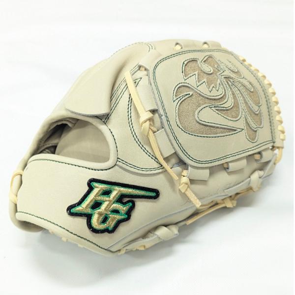 【尾丸鼻ぺちゃ】硬式ピッチャー用グラブ　グリーン/キャメル　※コユニ仕様 尾丸鼻ぺちゃ】硬式ピッチャー用グラブ グリーン/キャメル ※コユニ仕様