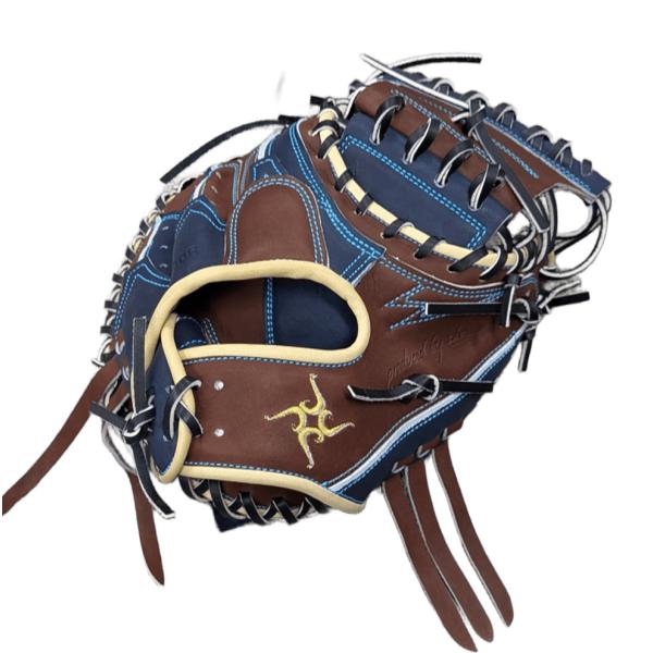 SSK 軟式キャッチャーミット ネイビーラメ/キャメル 軟式キャッチャーミット 要ミット Sブランド ブラウン×ネイビー