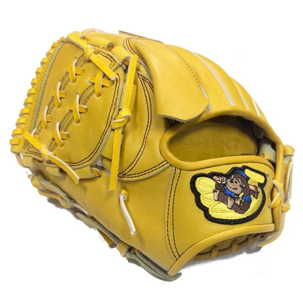 ごりら印の野球用品 硬式グローブ イエロー ばなな 左投 サイドスロー