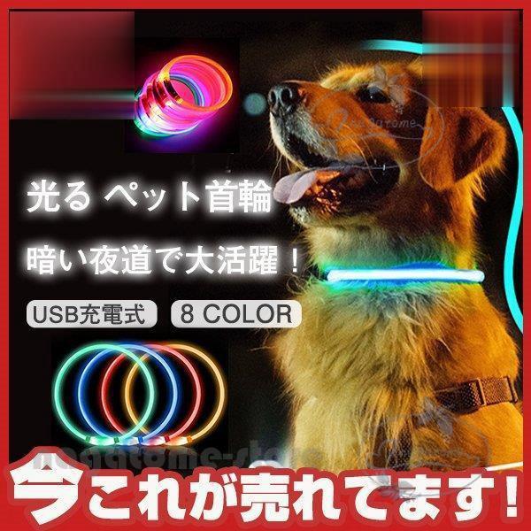 首輪 犬 光る おしゃれ 猫 LEDライト USB充電式 ハーネス 小型犬 中型 ...