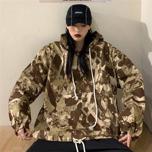 韓国 原宿系 レディースファッション スタイル 迷彩柄 長袖 ウインドブレーカー カラフル 派手 Ldhbe ナギサ 通販 Yahoo ショッピング