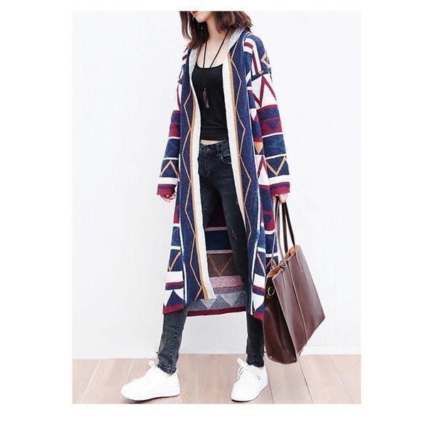 店長おすすめ カーディガン ニット レディース 秋 冬 ニットセーター オルテガ柄 ロング アウター 羽織り 秋 冬 コート ニットカーデ Ldhe5 ナギサショップ 通販 Yahoo ショッピング