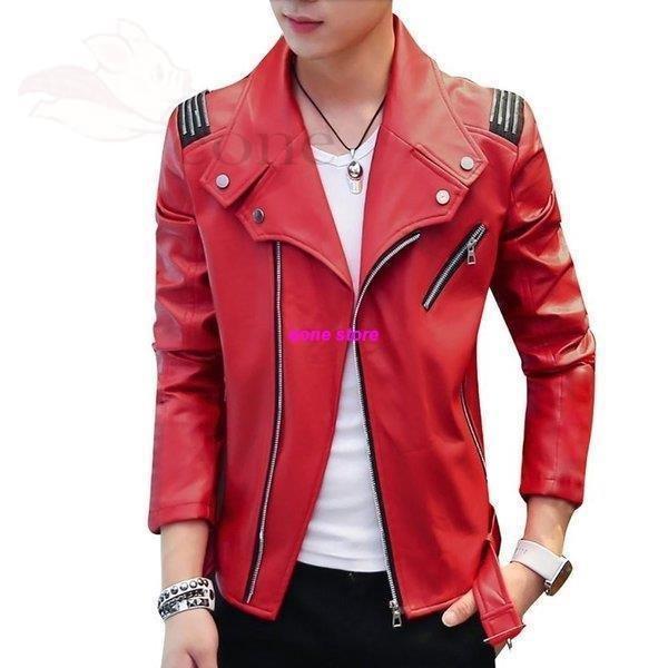 上品 ブルゾン ライダースジャケット レザージャケット メンズ P 春物 ブルゾン ライダースジャケット レザージャケット メンズ 春物 ジャンパー アウター ライダース 細身 Pu革 革ジャン お兄系 保温 防風 Puレザー ジャケット Kasmed Uz