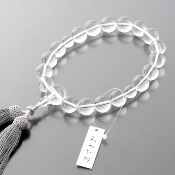 念珠 数珠 みやび珠 水晶18珠 共仕立 正絹頭付房 : なごみ工房 仏壇