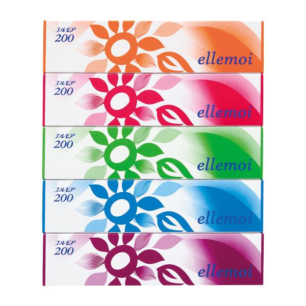 他サイト： 箱ティッシュ エルモア ティッシュ200W 5箱X12パックの商品画像