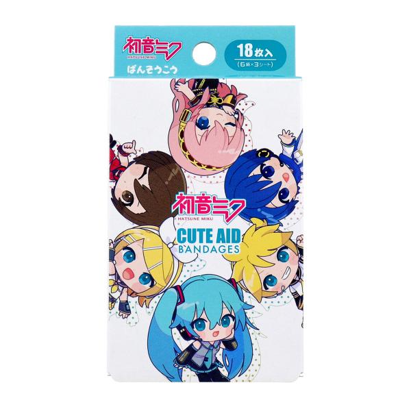 キャラクター救急絆創膏 サンタン CUTEAID 初音ミク 6デザインX3シート 18枚入り X5箱 爆買