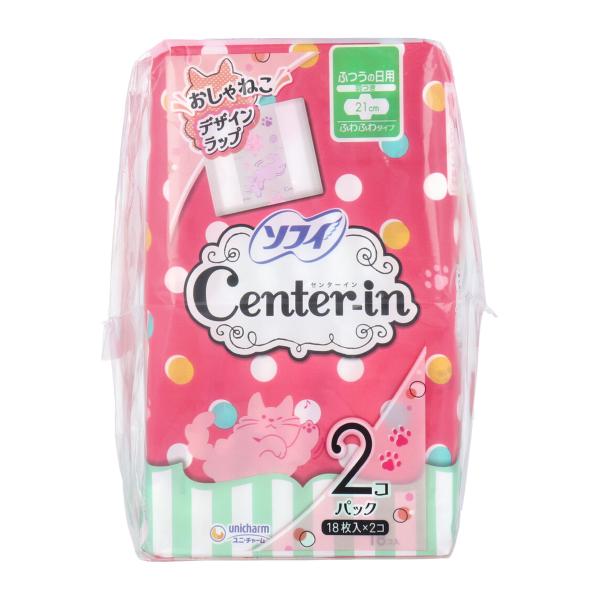 ユニ・チャーム ソフィ センターイン ふわふわタイプ ふつうの日用 羽つき 21cm 18枚 2個入り X3パック 爆買