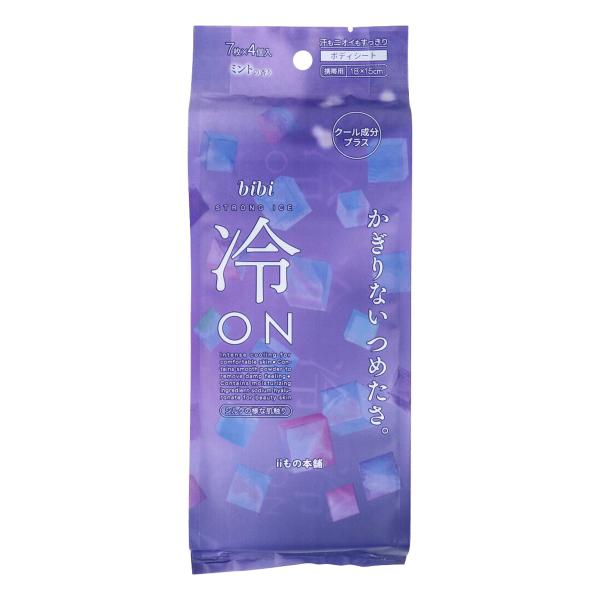 iiもの本舗 bibi 冷ON 超ひんやりシート クール成分プラス ミントの香り 携帯用 7枚 4個入り X10パック 爆買